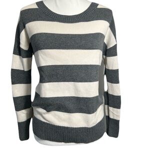 Gap Gray & White Striped Sweater, Size XS